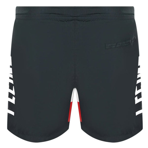 Philipp Plein Diag Logo Long Swim Shorts - Black