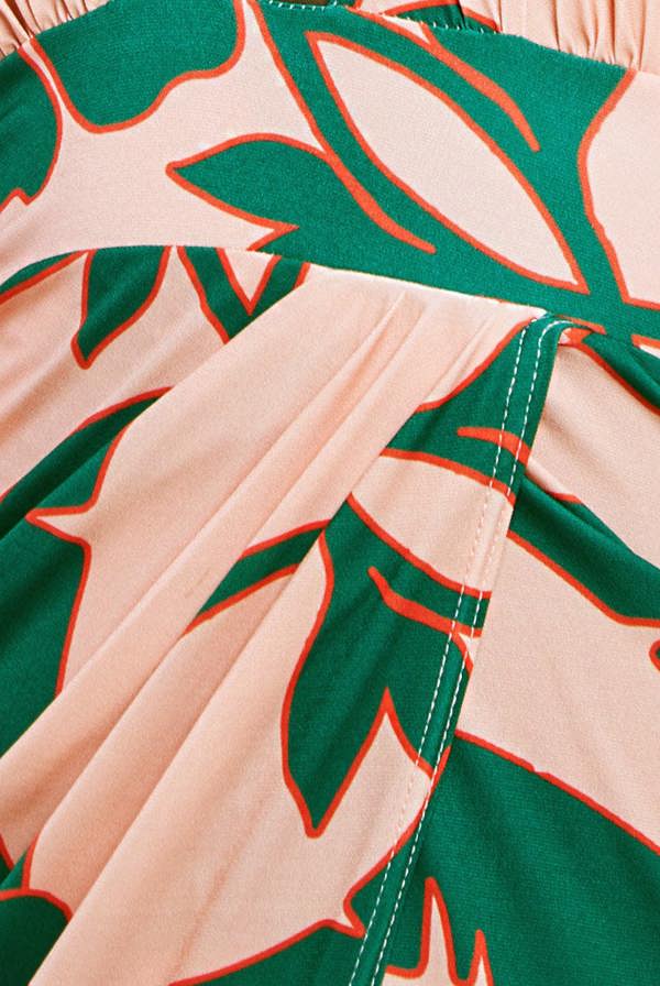 Printed Crossover Maxi Dress - Green DR3602