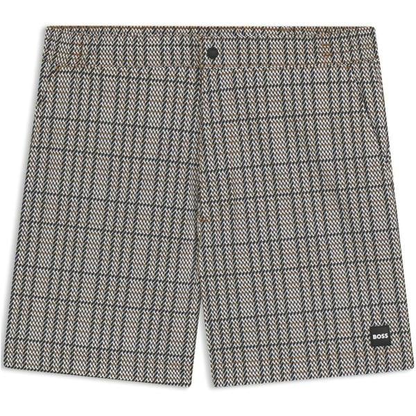 Boss Mens Plaid Swim Shorts - Black - 