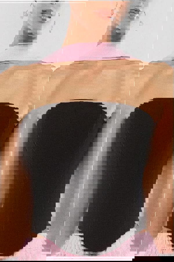 Compact Crepe Lace Up Corset T227