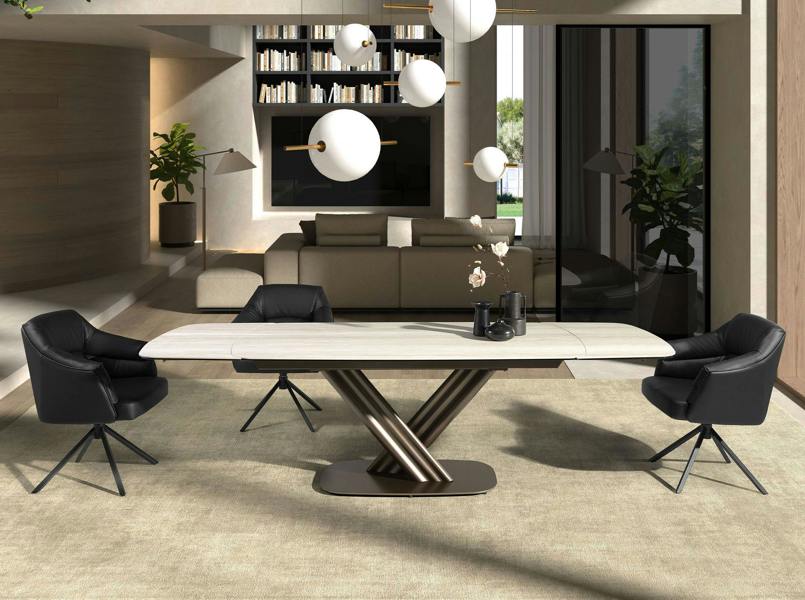 Angel Cerdá Black leatherette swivel chair 4247
