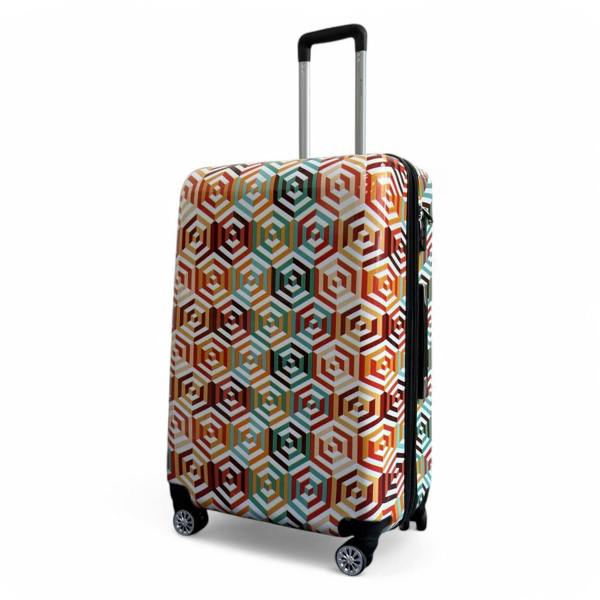 Snowball Strong Expandable Hard Shell Dual 4 Wheel Suitcase Set Print Luggage Cabin Travel Bag