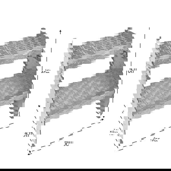 Monstershop Adjustable 2 Section Galvanised Staircase - 600mm Wide
