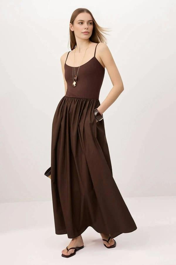 WOVCOR Plain Maxi Woven Dress