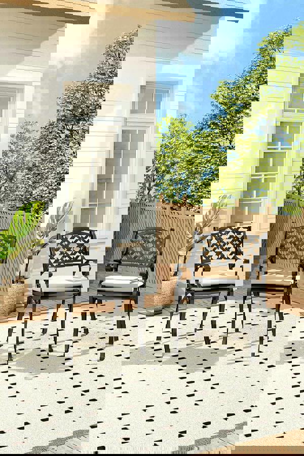 Living and Home 5 Pcs Classical Garden Bistro Set Cast Aluminum with Cushions