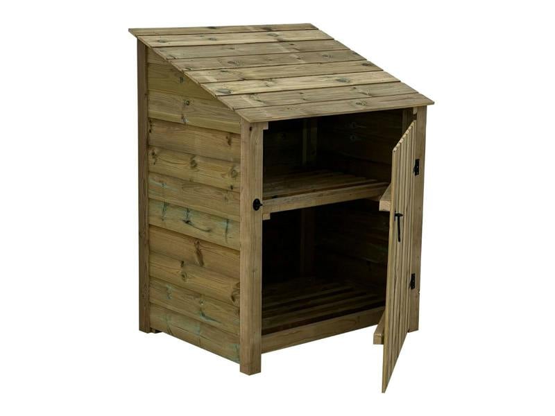 Arbor Garden Solutions Wooden Premium Tongue/Groove Log Store with Door and Shelf (W-99cm, H-126cm or H-180cm, D-88cm)