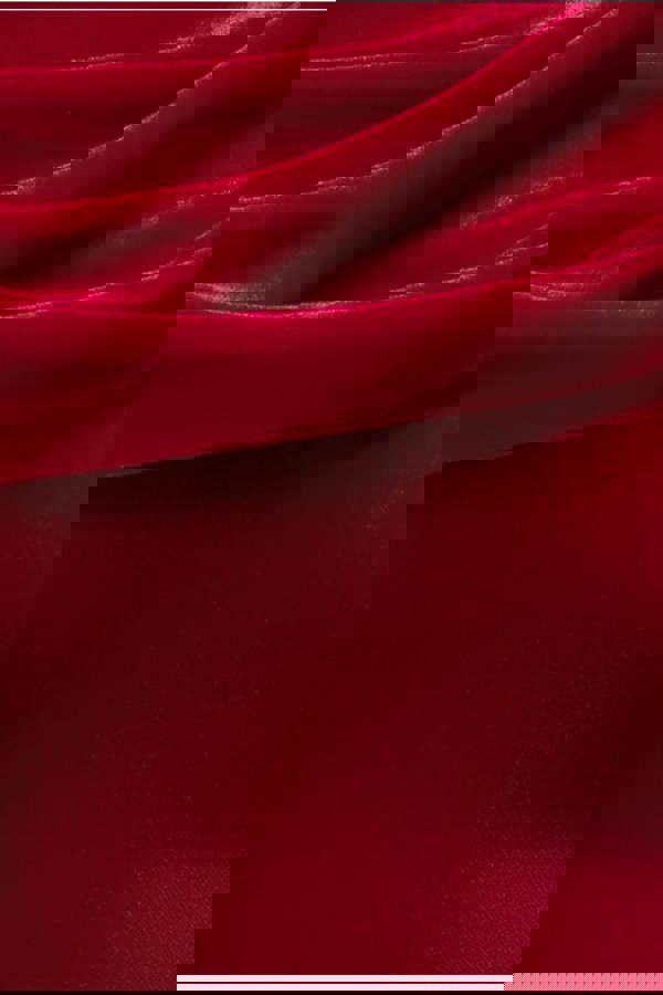 Cowl One Shoulder Velvet Maxi Dress - Red DR4504