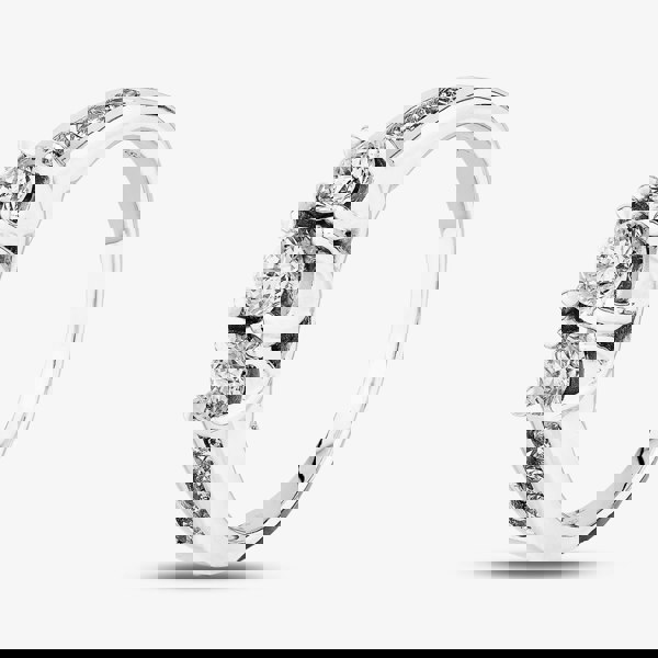 T. H. Baker 18ct White Gold 1.00ct Diamond Shouldered Trilogy Ring TH010306R