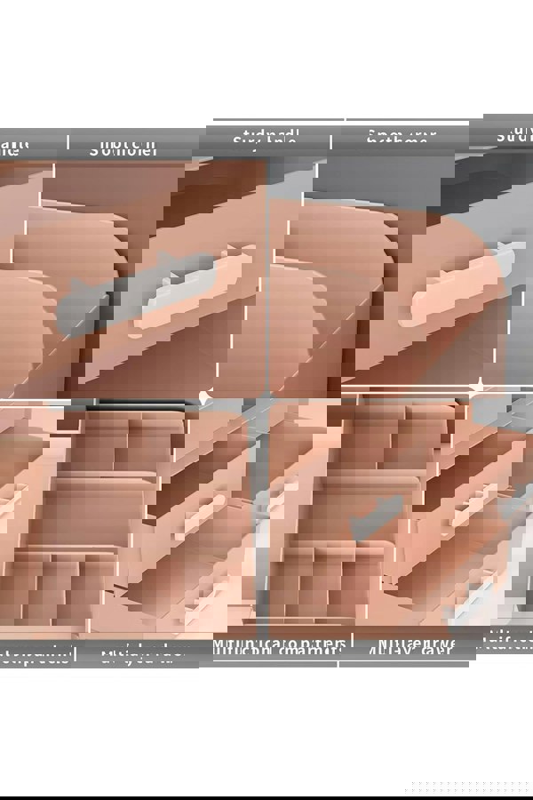 Living and Home Makeup Desktop Organizer Cosmetic Storage Gift Set with 3 Drawers