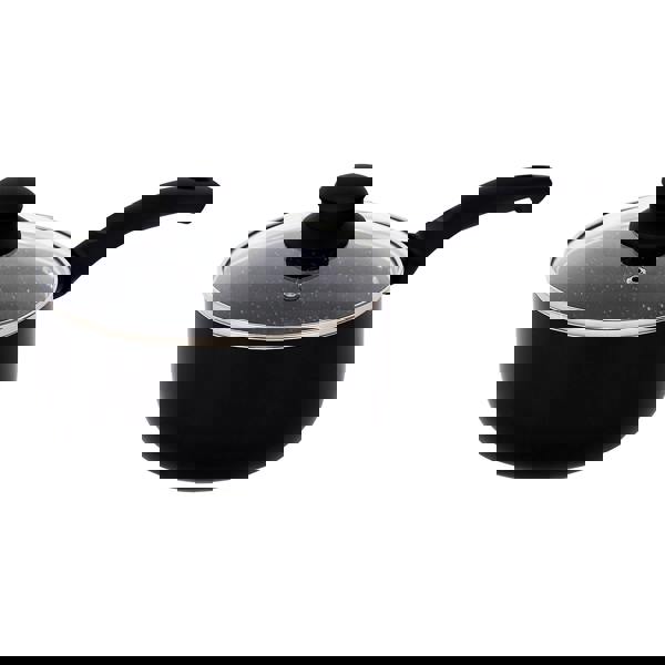 Gr8 Home Aluminium 8 Pc Marble Ceramic Non Stick Induction Frying Pan Saucepan Set Black