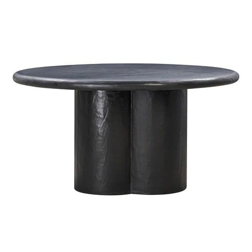 Furniture Edit Elika Black Faux Plaster Round Dining Table Indoor Or Outdoor