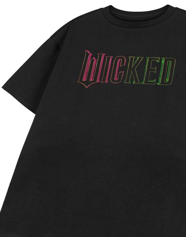 Wicked Girls Black Green Pink Logo Short Sleeved T-Shirt
