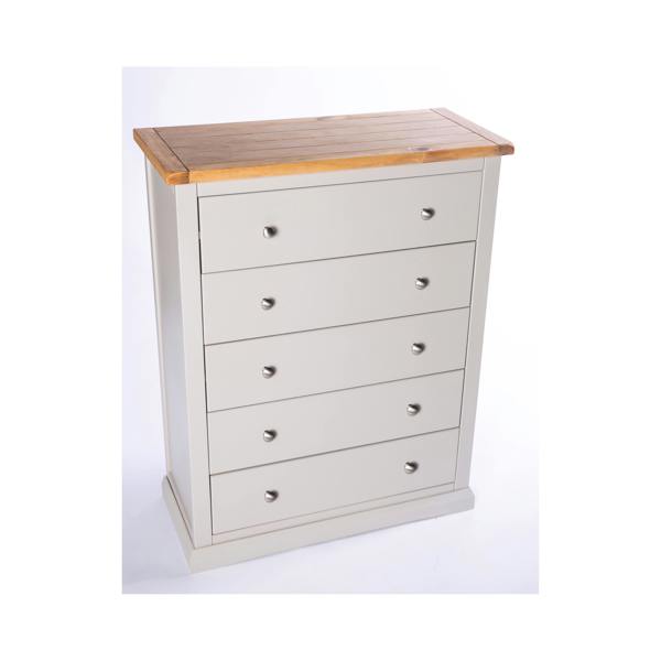 Cabinet Bits Loreo 5 Drawer Chest of Drawers Chrome Knob