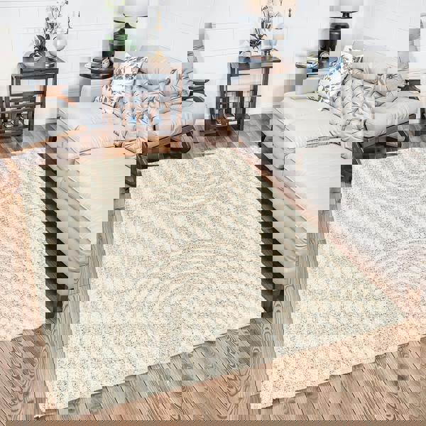 Livabliss Urban Shag-Modern Beige Ivory Cream Green Soft Plush Pile Rug