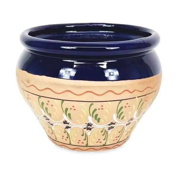 Verano-Ceramics-Inca-Blue-IB25BP-Bola-Pot-25x21cm