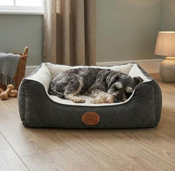 Snug and Cosy Pets Malvern Charcoal Reversible Dog Rectangle Bed - Ultimate Comfort & Style