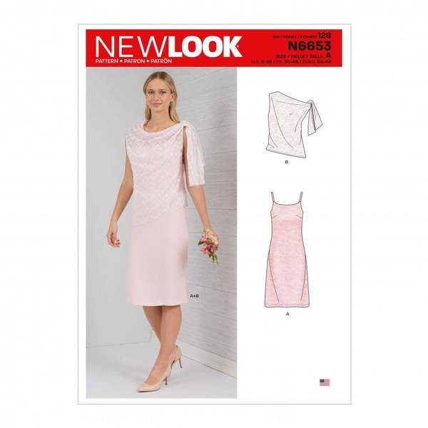 New Look Sewing Pattern 6653, Tops, Dresses for Women, A (8-10-12-14-16-18-20) - Intermediate