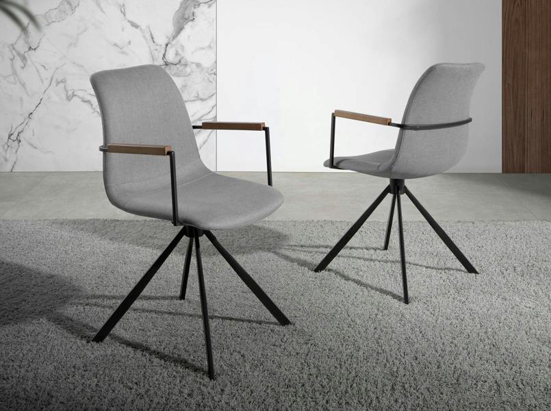 Angel Cerdá Dark Grey Fabric Swivel Chair 4105