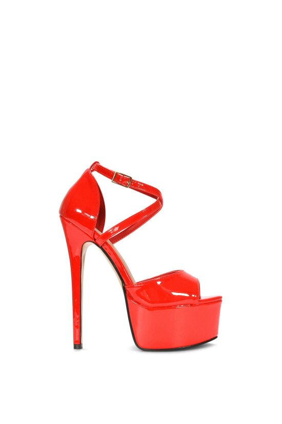 XY LONDON Strappy High Platform Heels With Peep Toe
