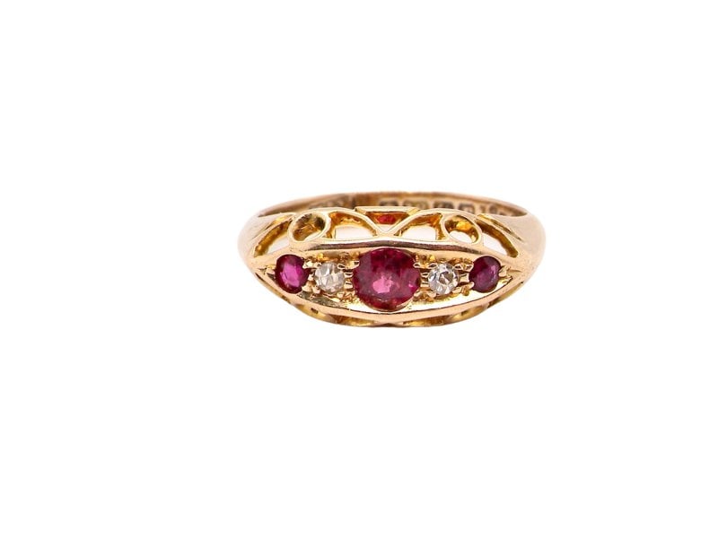 antique ruby and diamond ring