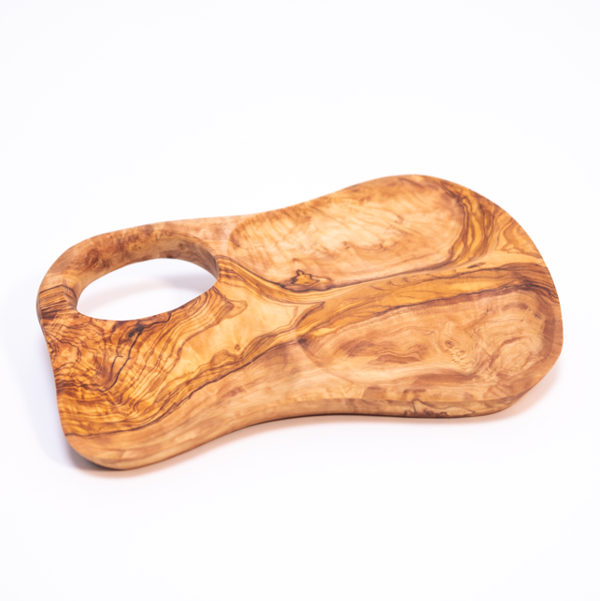 Verano Spanish Ceramics Olive Wood - Snack Dish 3 Sectioned Inverted Handle (Various Shapes)