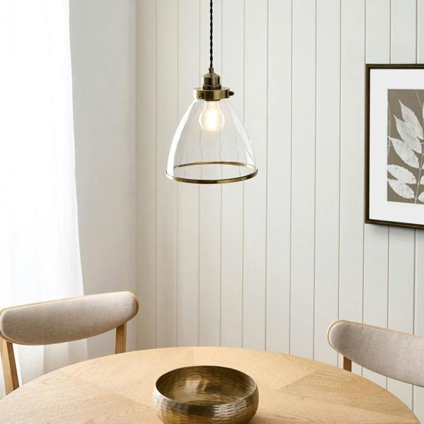 Pagazzi Lighting Brunswick Easy-Fit Antique Brass Pendant