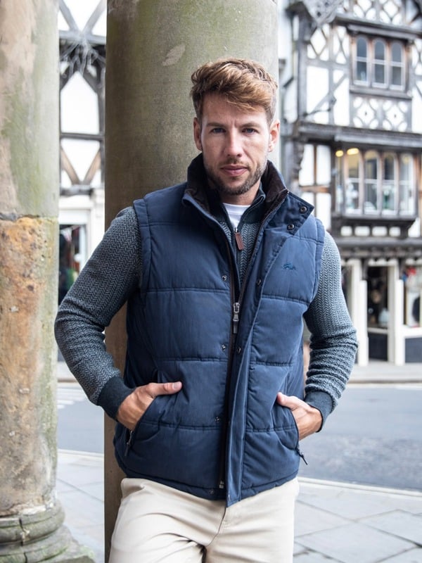 Raging Bull Mens Classic Padded Gilet - Navy