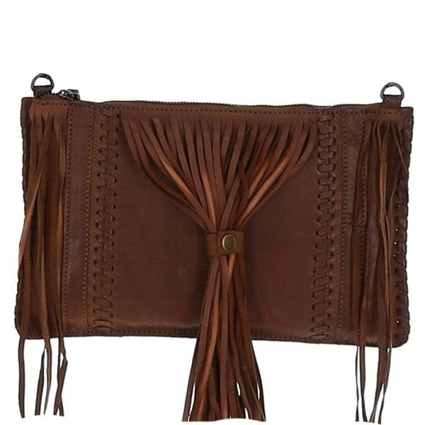 'Ludovica' Leather Crossbody Bag with Fringe Detail: ELA 1303