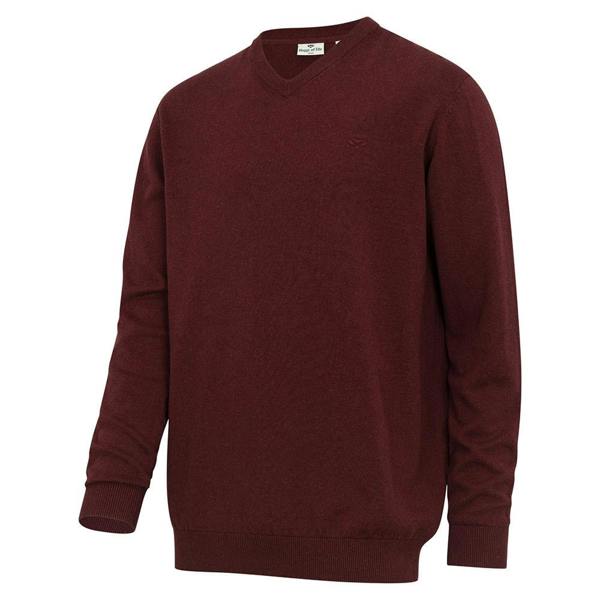 Hoggs of Fife Stirling II V Neck Pullover Berry Red