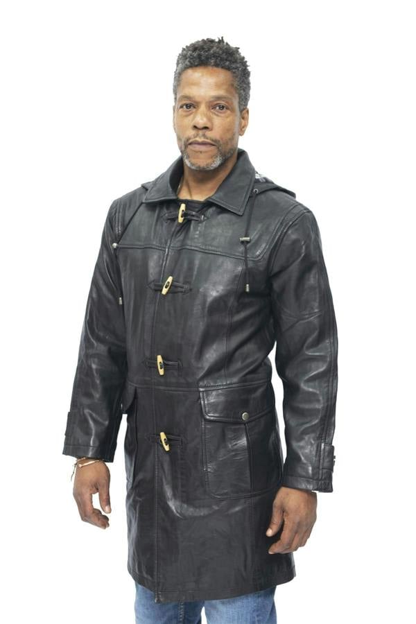Infinity Leather Mens Leather Duffle Classic Coat-Aylesbury