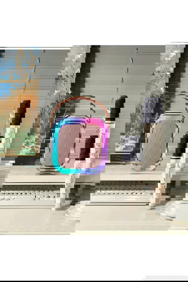 Living and Home Portable Karaoke Machine with Wireless Microphones and RGB Lights