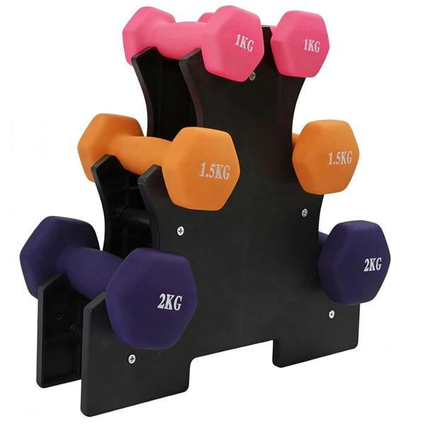 Gr8 Home 9kg Hex Dumbbell Set with Storage Stand