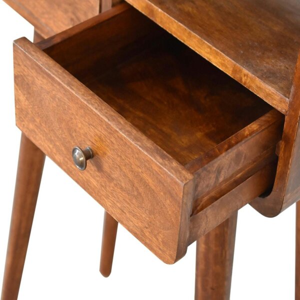 Wyld Haus Venzone Mini Chestnut Console Table 2 Drawers and Open Shelf