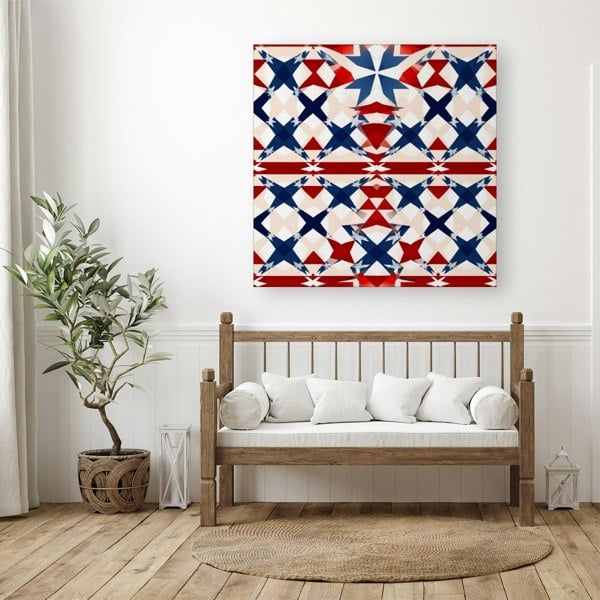 Warren Reed American Flag Abstract Pattern Canvas