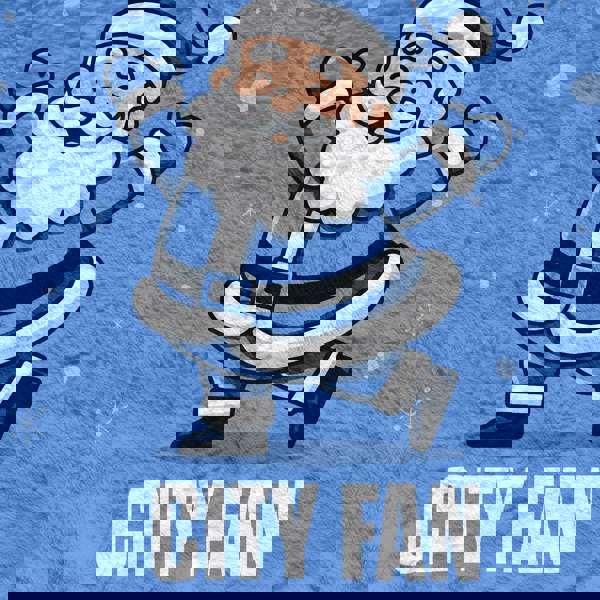 BritishmadeGifts Santa is a City Football Fan - Luxury Fleece Blanket 150cm X 150cm