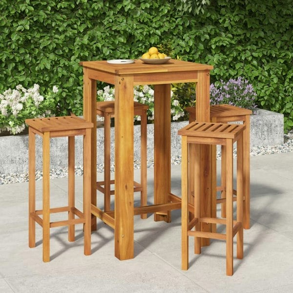 Berkfield 5 Piece Garden Dining Set Solid Wood Acacia