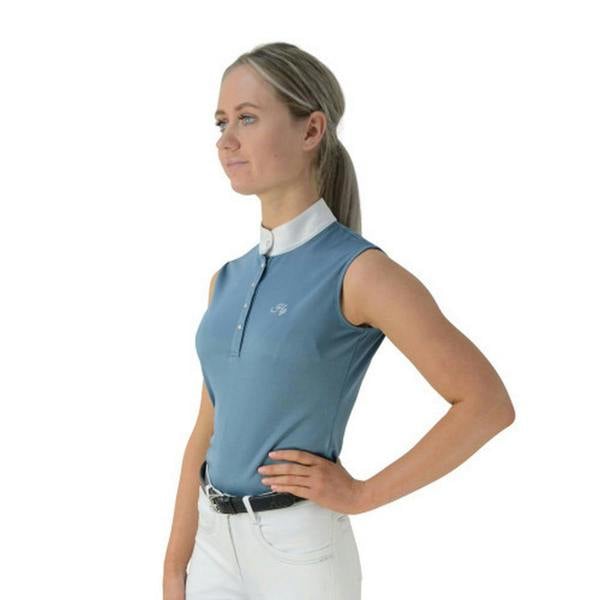 HyFASHION Womens/Ladies Sophia Sleeveless Show Shirt - Aegean Blue - 