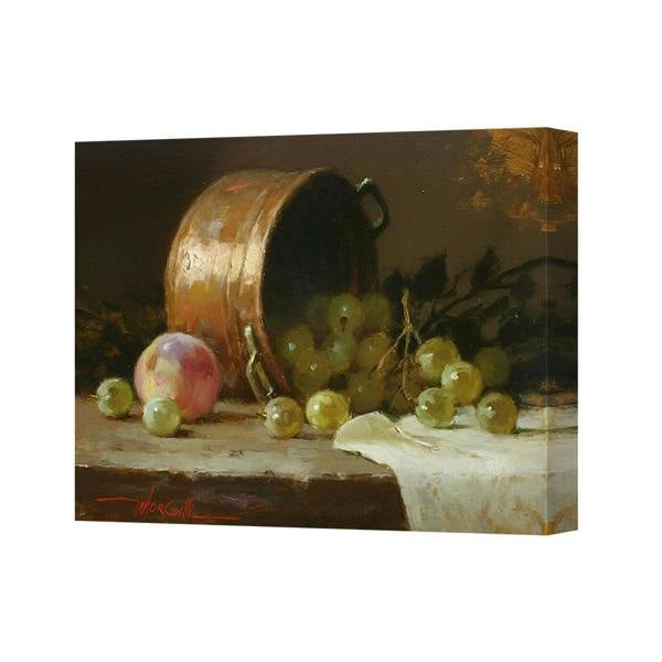 Benjamin Tate Design Canvas Wall Art Still Life With Grapes And Bucket Oil Painting