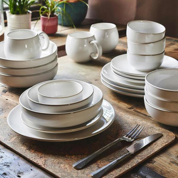 Cooks Professional Set of 4 Nordic Stoneware Cereal Bowls | White