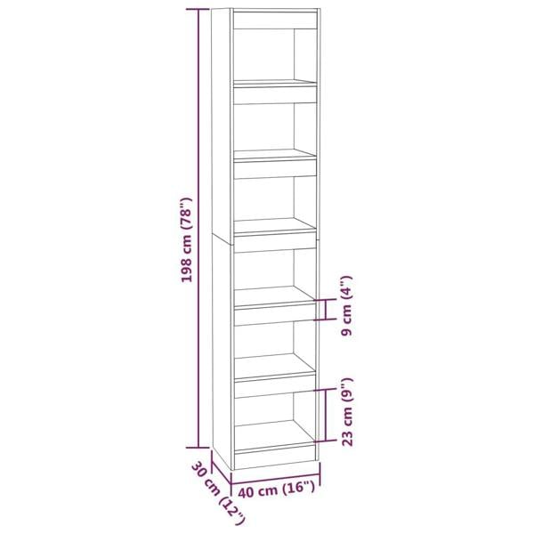 Berkfield Book Cabinet/Room Divider Sonoma Oak 40x30x198 cm