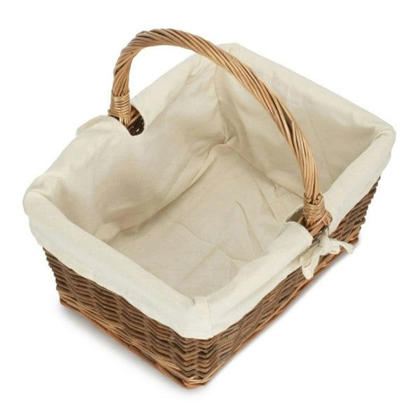 Rectangular Unpeeled Willow Shopping Basket