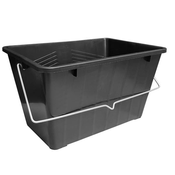 Ketoplastics Large Paint Scuttle Large Decorators Roller Bucket with Metal Handle for Decorating Paints & Paste 15L, Black (Pack of 3)