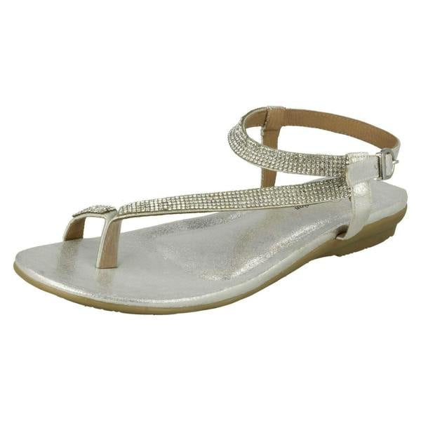 Leather Collection Ladies Leather Collection Y Strap Toe Loop Sandals