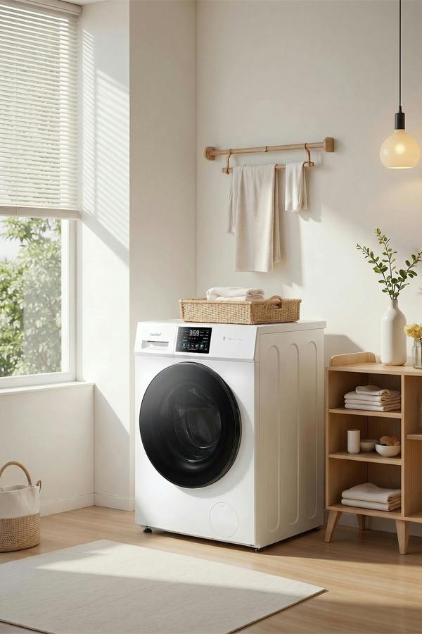 Living and Home 10KG Washing Machine, A-10% Class, 1400RPM, Steam Wash