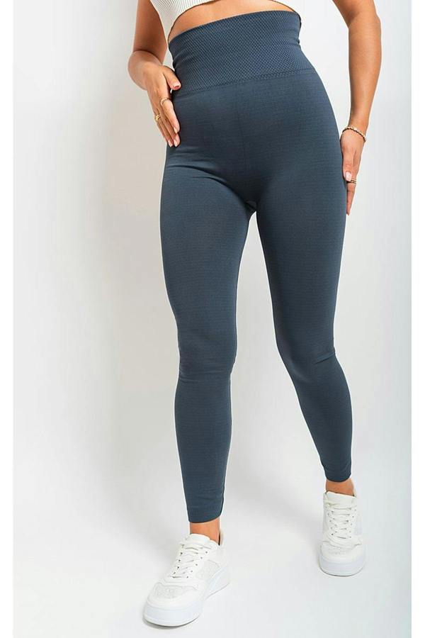 Elaine High Waist Tummy Compression Slimming Leggings - Grey