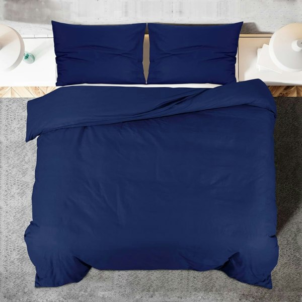 Berkfield Duvet Cover Set Navy Blue 135x200 cm Light-weight Microfiber