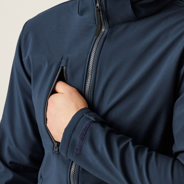 Regatta Mens Venturer Hooded Soft Shell Jacket - Navy/Navy