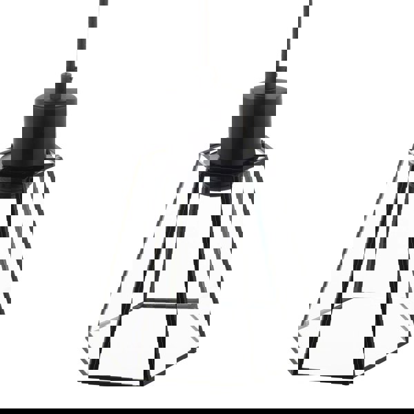 Industrial Lantern Pendant Lamp Shade in Matte Black with Clear Glass Image 3