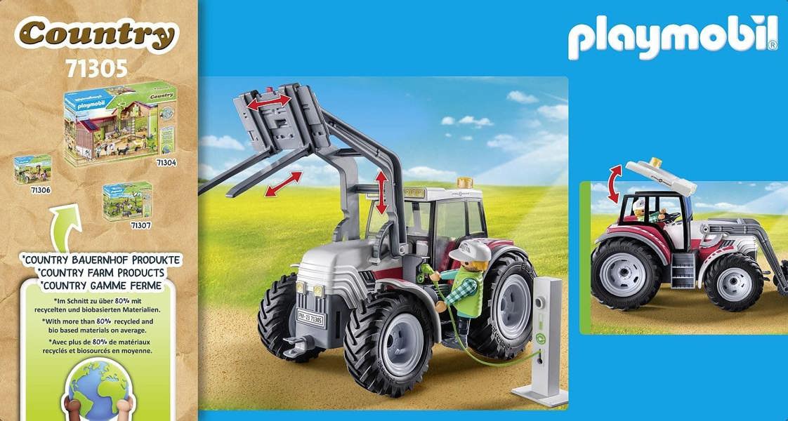Playmobil Large Tractor with Hay Bales - 72305 Playset
