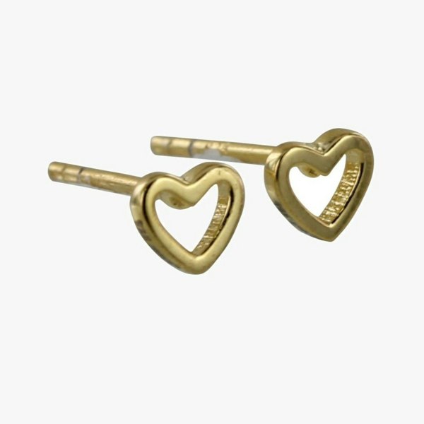 Open Heart Sterling Silver Stud Earrings - Reeves & Reeves